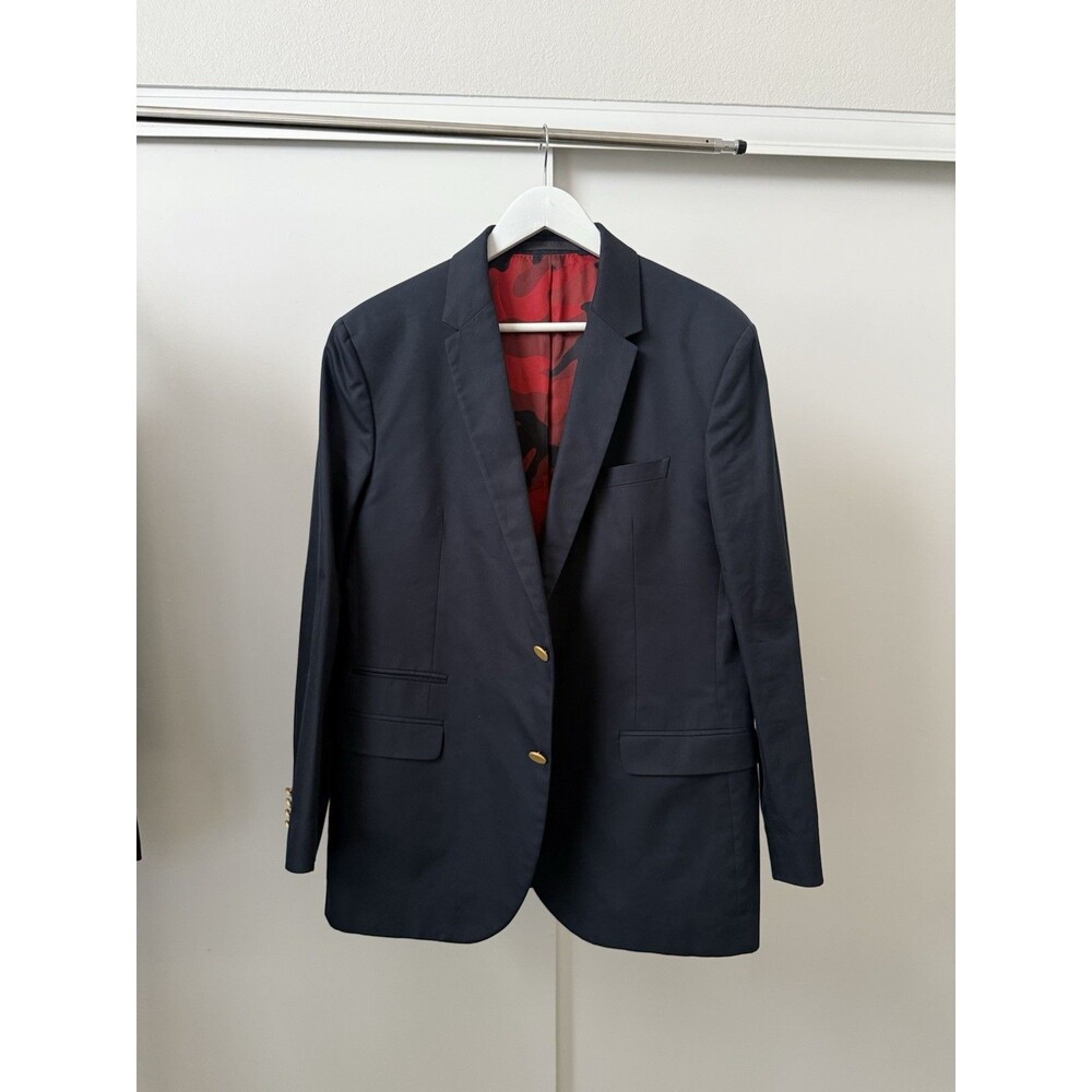 Valentino Navy Gold Button Blazer - 46IT